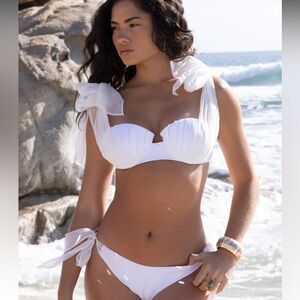 Club London white organza bikini set